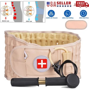 Decompression Belt Back Brace Lumbar Spinal Support & Extender Belt Air Traction - Picture 1 of 12
