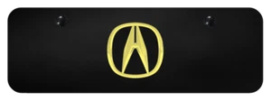 Acura Gold 3D Logo Stainless Steel Mini License Plate Official Licensed - Imagen 1 de 4