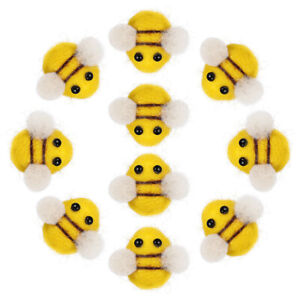  10 Pcs Bee Decorations Small Bees Wool Felt Crafts Child Hat