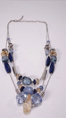 Ann Taylor Women's Midnight Majestic Stone Layer Statement Necklace NWOT 49.50 - Image 1 of 4