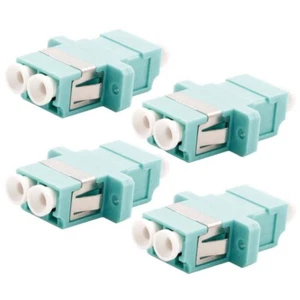 4x LC/UPC Fiber Optic Multimode Duplex Optical Coupler Adapter Cable Connector - Picture 1 of 6