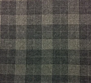 BALLARD DESIGNS GLENN CHARCOAL PLAID HOUNDSTOOTH WOOL FABRIC BY THE YARD 54"W - Picture 1 of 5