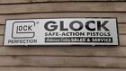Modern Style Glock Pistol/Firearms Dealer Sign/Ad 1'X46" Alum. Panel W/Logo