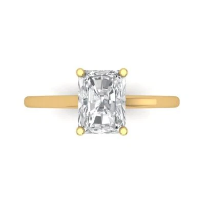 2 cttw Emerald-Cut Cubic Zirconia Solitaire  Engagement Ring (14K Yellow Gold) - Image 1 of 4