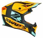 Casco Helmet OFF-ROAD CROSS Moto SWAP'S SWAPS S818 Arancione Nero taglia XS