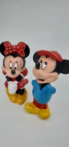 Vintage Mickey and Minnie Mouse 7" Rubber Disney Character Squeaky Dog Toy - Picture 1 of 9