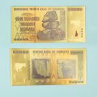 10Pcs Color Gold Foil Banknote Collection Gift Zimbabwe 100 Trillion Dollar Note