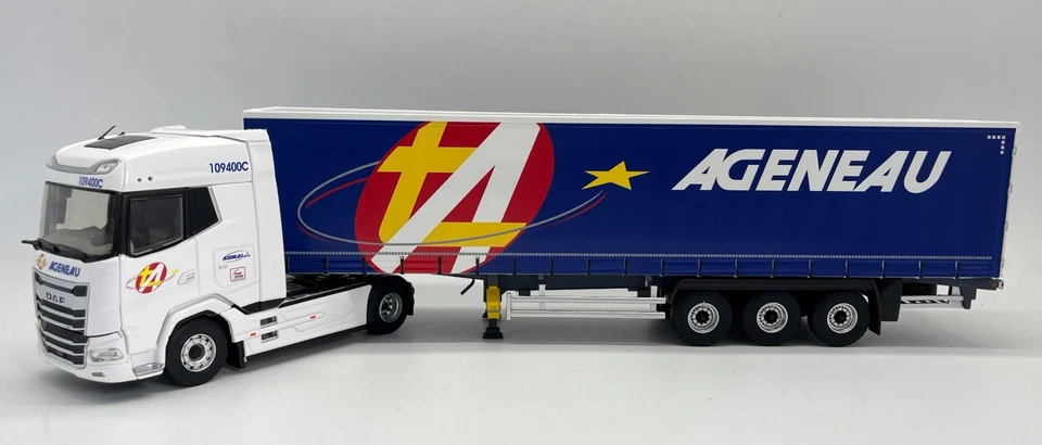 ELIGOR - DAF XG 4x2 con rimorchio 3 assi Trasporti AGENEAU - 1/43 - ELI118205 - Immagine 1 di 1