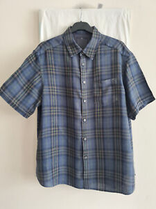 M&S Blue Harbour Checked 100% Linen Shirt. Size XL(50") Teal Mix