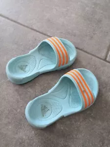 Adidas Badelatschen 24 blau orange - Bild 1 von 2