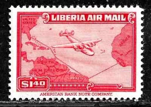 Liberia C44 1944 Airmail Plane, MH, 2 scans - Picture 1 of 2