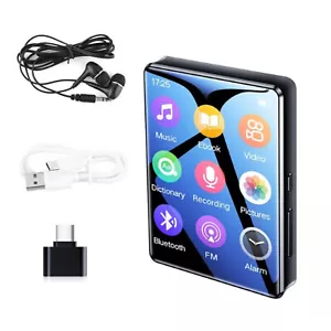 2.4'' MP3 Player HD Full-touch Screen Bluetooth 5.0 HiFi Lossless Sound FM Radio - Picture 1 of 13
