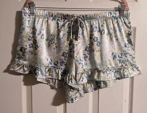Pigiama pantaloncino Adore Me raso L blu stampa floreale orlo arricciato - Foto 1 di 4