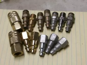 MIX OF AIR COUPLERS & HOSE & TOOL ENDS, (6) MALE, 4 FEMALE & (2) COUPLERS - Picture 1 of 1