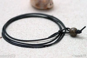 SURFER LEDERARMBAND Biker Skater Armband Holzperle Damen Herren Surferarmband BM - Bild 1 von 1