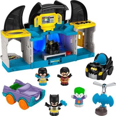 DC Super Friends ​Little People Deluxe Batcave Batman playset with Lights and... - Image 1 of 4