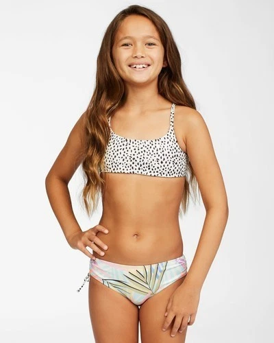 Billabong L2556 Niñas Tropic Fiesta Reversible Trilet Juego de Natación Dos Piezas Talla 7 Foto 1 de 4