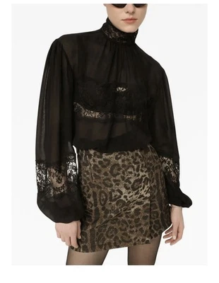 Dolce & Gabbana новый с Ярлыками ножницы кружева украшенный блузка размер 46. XL - Изображение 1 из 4