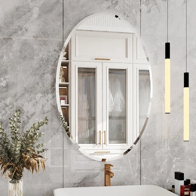 espejos decorativos de pared,24x36 Mirror,Frameless Bathroom Mirror,Oval Mirr... - Image 1 of 4