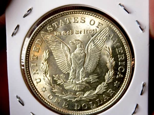 MORGAN SILVER DOLLAR 1921 GEM BU MINT ERROR STRIKE THROUGH BLAZING MS+++++ - Bild 1 von 6