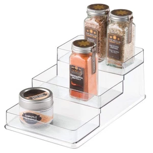 iDesign Linus Plastic Stadium Spice Rack, 3-Tier Organizer for Kitchen Pantry, - Picture 1 of 8