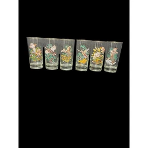 Mid Century West Virginia Glas Spiel Vogel Longdrinkgläser Goldrand - 6 - Bild 1 von 4