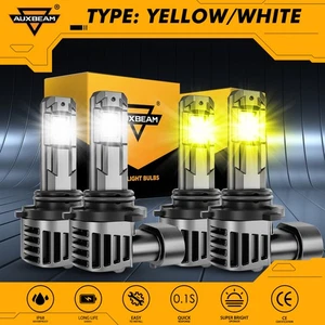 AUXBEAM 9006 LED Fog Lights Bulbs Yellow White for Toyota Corolla 2005-2007 2008 - Picture 1 of 14