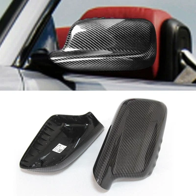 Tapa de cubierta de espejo retrovisor de fibra de carbono 3K real para BMW E46 E65 E66 330Ci 745i 750i 750Li Foto 1 de 4
