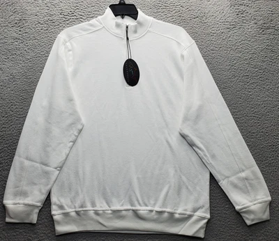 Greg Norman Golf Performance Sweatshirt Men Medium White Long Sleeve Quarter Zip - Image 1 of 4