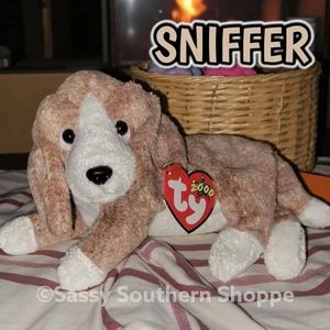 🐾 SNIFFER 🐾 2000 Ty Beanie Babys weicher Beagle HUND Plüschtier *NEU MIT ETIKETT* - Bild 1 von 4