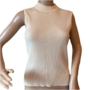 St. John Sport by Marie grau Y2K Rippstrick Tank Top beige Gr. S ruhig Luxus - Bild 1 von 16