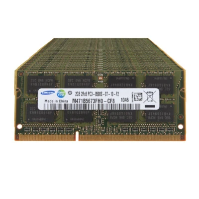 20GB Laptop RAM Samsung 10X 2GB 2RX8 DDR3 1066MHz PC3-8500S CL8 SO-DIMM Memory - Image 1 of 4