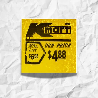 K-mart Price Sticker Repro Nostalgia 3" Vinyl Sticker