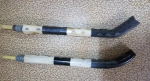 New Balkan Folk Bulgarian Wood & Cow Horn Chanter for Bagpipe Kaba Gaida E/Mi - Picture 1 of 3