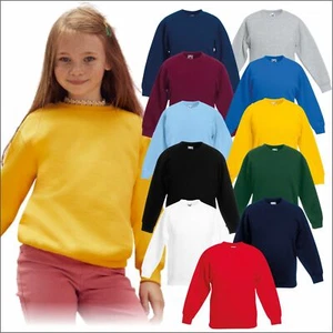 Fruit of the Loom Kids Classic Drop Shoulder Set In Sweatshirt Casual Jumper TOP - Picture 1 of 48