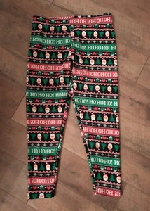 Women's Size XL Leggings Lined Pants Holiday Print Warm Santa Christmas - Picture 1 of 4