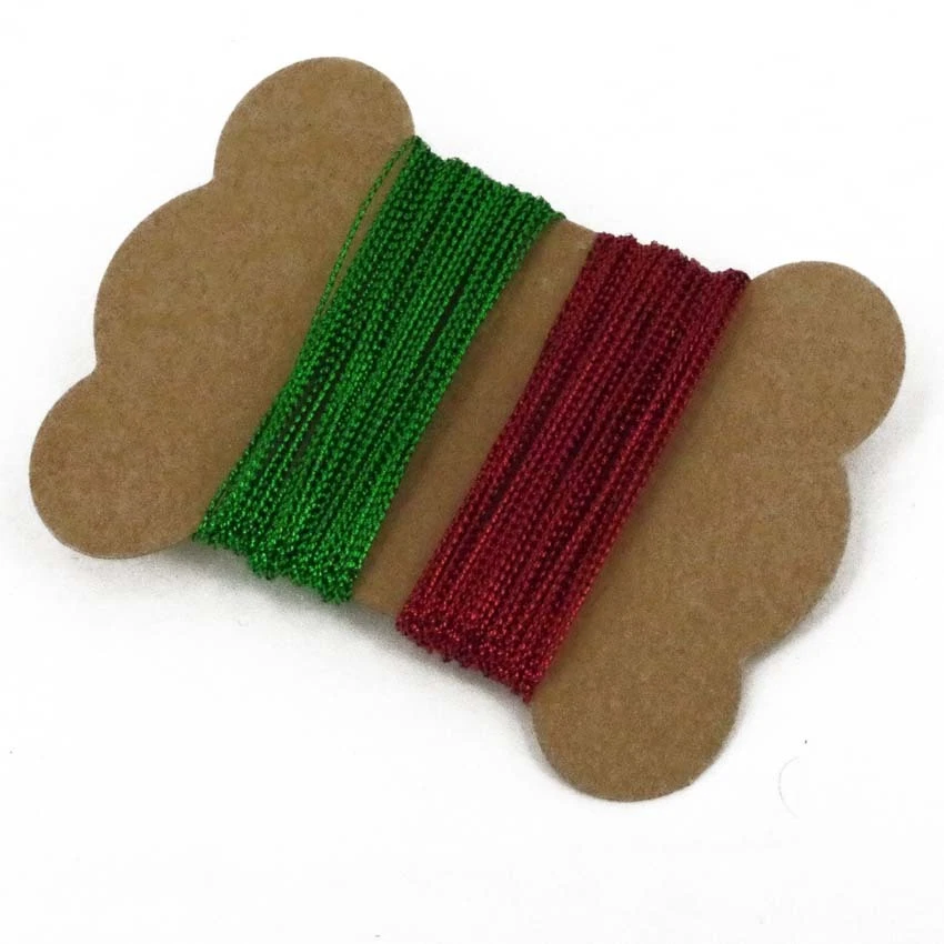 10M = 5m GREEN & 5m RED Card Craft Gift Cord String Christmas gift tag thread