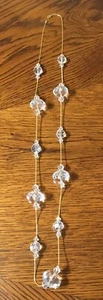 35” 14KGF Gold Chain With Clear Crystal Balls - Picture 1 of 3