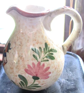 VINTAGE PORCELAIN MULTI- COLOR CREAMER, MADE IN GERMANY,  CHIP ON TOP RIGHT USED - Picture 1 of 6