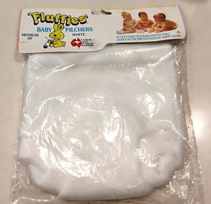 FLUFFIES BABY PILTCHERS WHITE FLUFFY KNITTED PANTS AS NEW IN PACK SIZE 0 MED - Picture 1 of 3