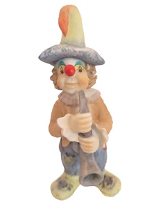 Vintage 1987 Lefton handbemalte Clown Figur Spielinstrument 6" groß selten - Bild 1 von 11