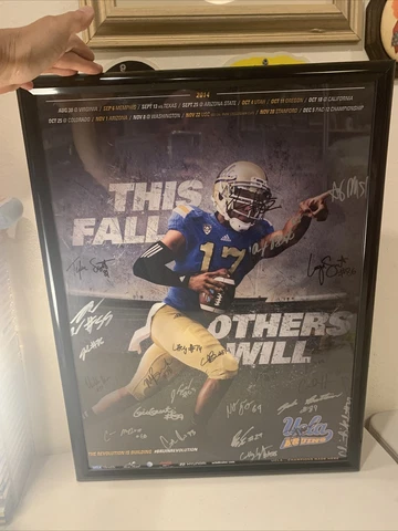 UCLA BRUINS Signed Foorball Poster 2014 LOTS OF SIGNATURES Rare Combination 2014 Cover