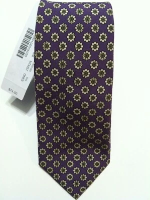 NUEVO CON ETIQUETAS $74.50 J.CREW PARA HOMBRES NUEVO PÚRPURA 100% SEDA CLÁSICO CORBATA ANCHO:3" Foto 1 de 2