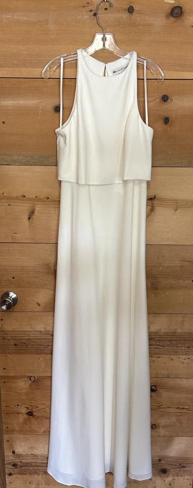 Novo Vestido Maxi Jill Jill Stuart Iva Crepe Tamanho 10 BHLDN Branco MSRP: US$ 298 - Imagem 1 de 4