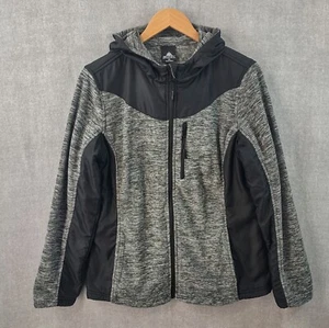 SNOZU Jacket Girls Extra Large Gray Black Hooded Coat Zip Pockets Fleece Lined - Picture 1 of 18