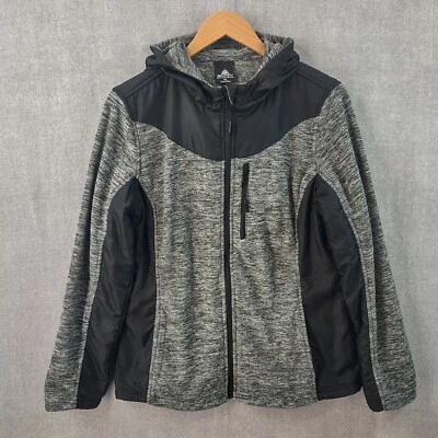 SNOZU Jacket Girls Extra Large Gray Black Hooded Coat Zip Pockets Fleece Lined - Image 1 of 4