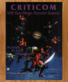 Criticom Fighting Vic Tokai Sega Saturn - Game Print Ad / Poster Promo Art 1996