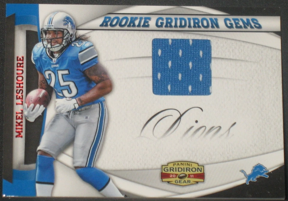 Mikel Leshoure 2011 Panini Gridiron Gear Rookie Gems Jersey #11 (83/99) Lions - Image 1 of 2