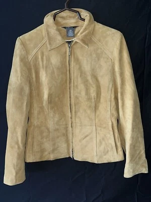 Коричневая женская кожаная куртка George ME Designs на молнии. Размер L - Изображение 1 из 4