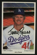 Jerry Reuss 1985 Los Angeles Dodgers Autographed 3x5 Signed Postcard 